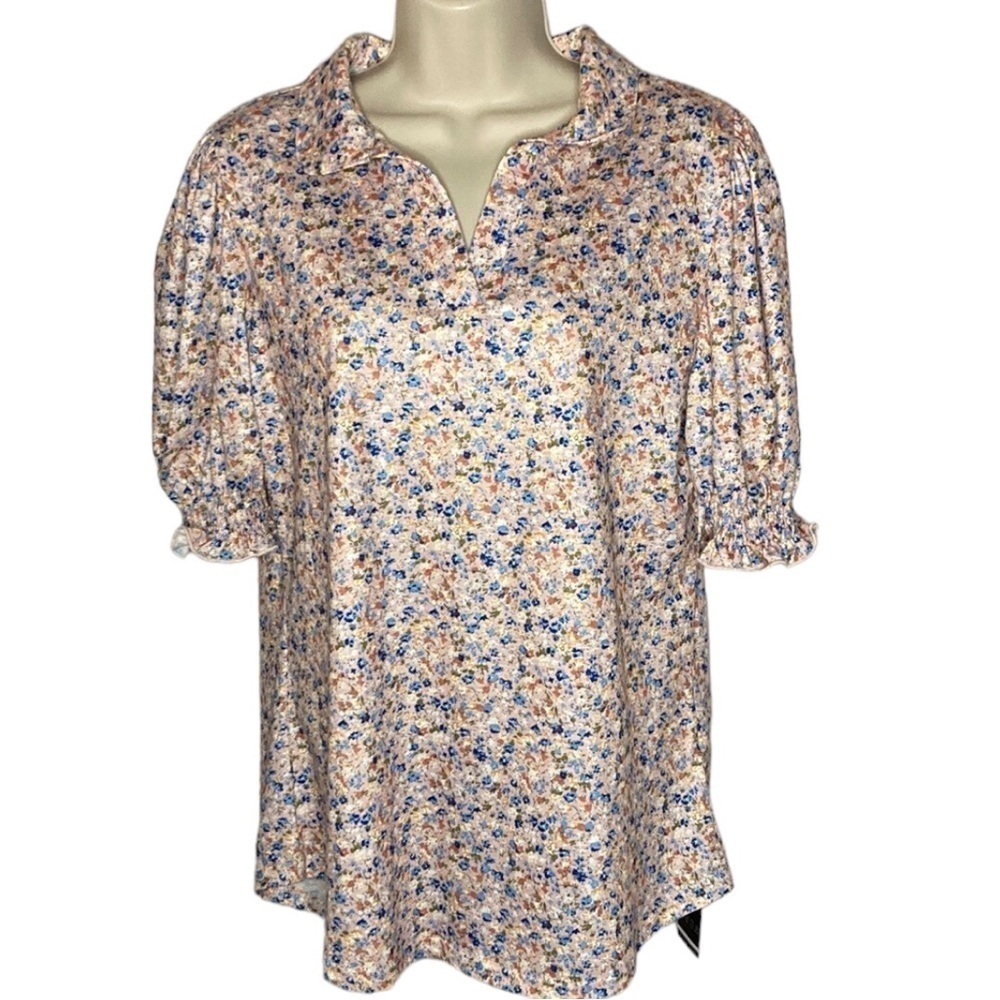 Micoson | NWT Pink Puff Sleeve Pullover Top L